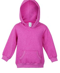 Baby Marl Kangaroo Pocket Hoodie - Hot Pink Heather