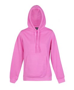 Womens & Junior Kangaroo Pocket Fluoro Hoodie - Hot Pink