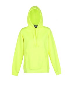 Womens & Junior Kangaroo Pocket Fluoro Hoodie - Yellow