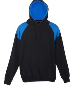 Mens Shoulder Panel Hoodie - Black/Azure
