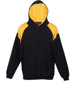 Mens Shoulder Panel Hoodie - Black/Gold