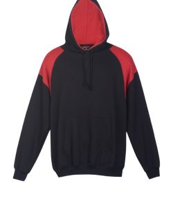 Mens Shoulder Panel Hoodie - Black/Red