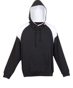 Mens Shoulder Panel Hoodie - Black/White