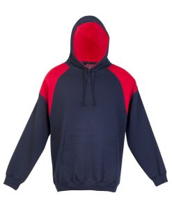 Mens Shoulder Panel Hoodie - Navy/Red