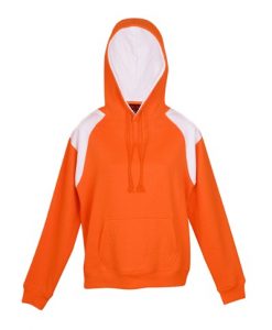 Mens Shoulder Panel Hoodie - Orange/White