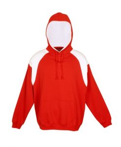 Mens Shoulder Panel Hoodie - Red/White
