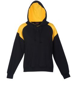 Womens & Juniors Shoulder Panel Kangaroo Pocket Hoodie - Black/Gold