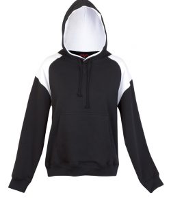 Womens & Juniors Shoulder Panel Kangaroo Pocket Hoodie - Black/White