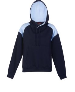 Womens & Juniors Shoulder Panel Kangaroo Pocket Hoodie - Navy/Sky