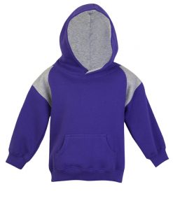 Baby Shoulder Contrast Hoodie - Grape/Gray Marl