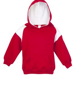 Baby Shoulder Contrast Hoodie - Red/White