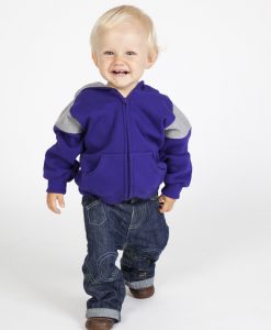 Baby Shoulder Contrast Zip Thru Hoodie