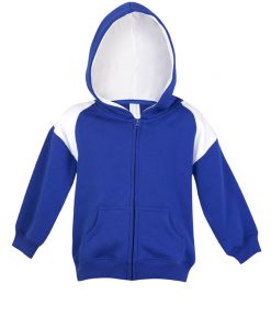 Baby Shoulder Contrast Zip Thru Hoodie - Royal/White