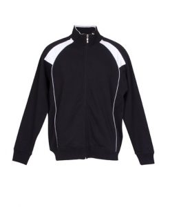 Mens Collar Bone Zip Thru Hoodie - Black/White