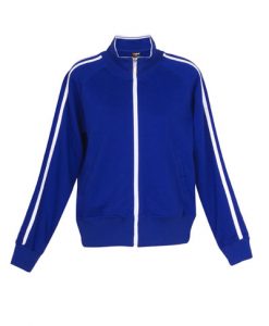 Womens & Junior Unbrushed Zip Thru Sweater - Royal/White