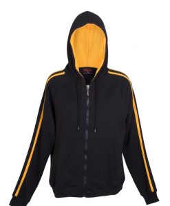 Womens Team Zip-Thru Hoodie - Black/Gold