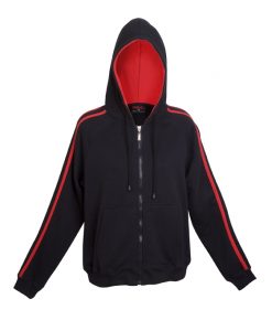 Womens Team Zip-Thru Hoodie - Black/Red