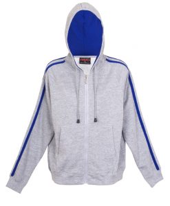 Womens Team Zip-Thru Hoodie - Grey Marl/Royal Blue