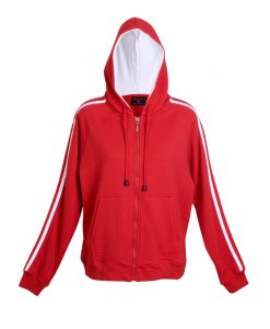 Womens Team Zip-Thru Hoodie - Red/White