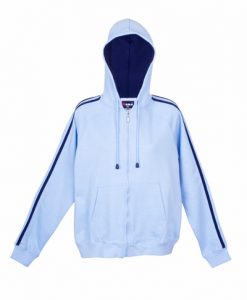 Womens Team Zip-Thru Hoodie - Sky Blue/Navy