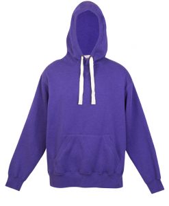 Mens Heavy Kangaroo Pocket Hoodie - Grape Marl