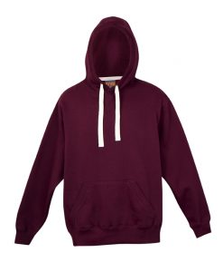Mens Heavy Kangaroo Pocket Hoodie - Maroon