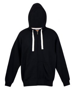 Mens Brushed Heavy Zip Thru Hoodie - Black