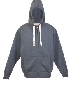 Mens Brushed Heavy Zip Thru Hoodie - Charcoal Marl