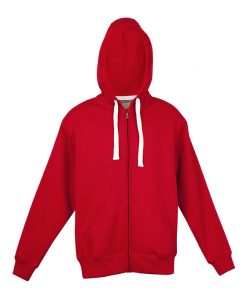 Mens Brushed Heavy Zip Thru Hoodie - Red