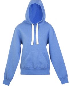 Womens Heavy Kangaroo Pocket Hoodie - Blue Marl