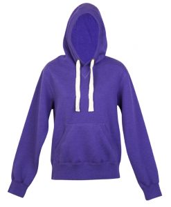 Womens Heavy Kangaroo Pocket Hoodie - Grape Marl