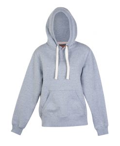 Womens Heavy Kangaroo Pocket Hoodie - Grey Marl