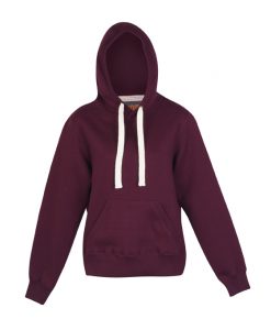 Womens Heavy Kangaroo Pocket Hoodie - Maroon
