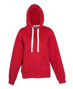 Womens Heavy Kangaroo Pocket Hoodie - Red