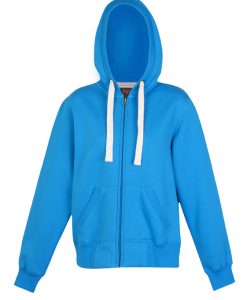 womens & Juniors Heavy Brushed Zip-Thru Hoodie - Azure
