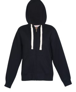 womens & Juniors Heavy Brushed Zip-Thru Hoodie - Black