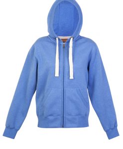 womens & Juniors Heavy Brushed Zip-Thru Hoodie - Blue Marl