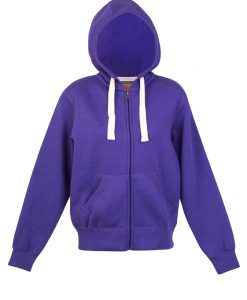 womens & Juniors Heavy Brushed Zip-Thru Hoodie - Grape Marl