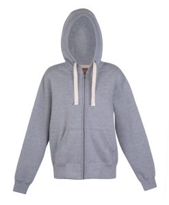womens & Juniors Heavy Brushed Zip-Thru Hoodie - Grey Marl