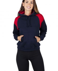 Womens & Juniors Shoulder Panel Kangaroo Pocket Hoodie
