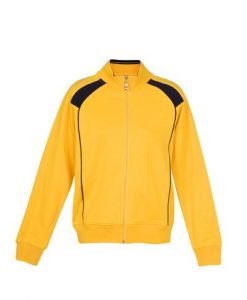womens Collar Bone Zip Thru Hoodie - Gold/Navy