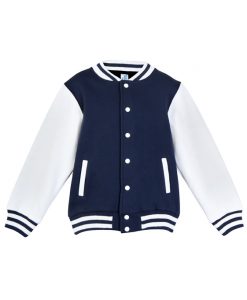 Babies Varsity Jacket - No Hood - Navy/White