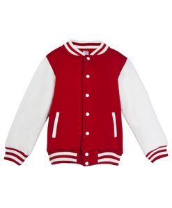 Babies Varsity Jacket - No Hood - Red/White