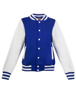 Womens Varsity Jacket - No Hood - Royal/White