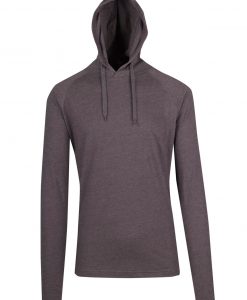Mens FUSION T-shirt Hoodie - Dark Marl