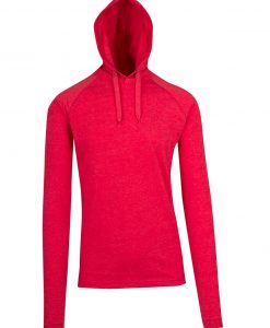 Mens FUSION T-shirt Hoodie - Red Marl