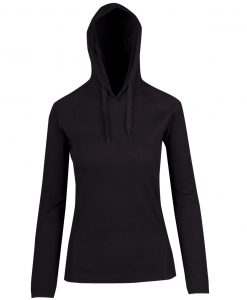 Womens FUSION T-shirt Hoodie - Black