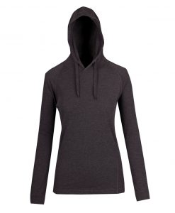 Womens FUSION T-shirt Hoodie - Dark Marl