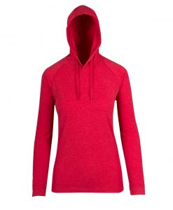 Womens FUSION T-shirt Hoodie - Red Marl