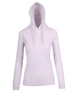 Womens FUSION T-shirt Hoodie - White Marl